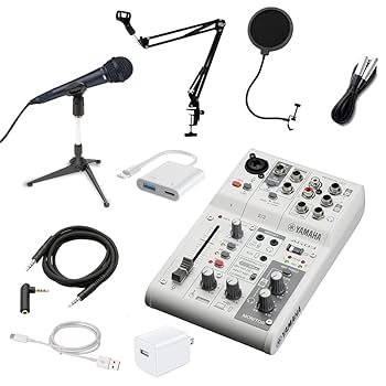 YAMAHA AG03MK2 W コンデンサーマイクセット＋おまけ配信まとめ売り Amazon.co.jp: YAMAHA ミキサー AG03MK2 W(白) + コンデンサー